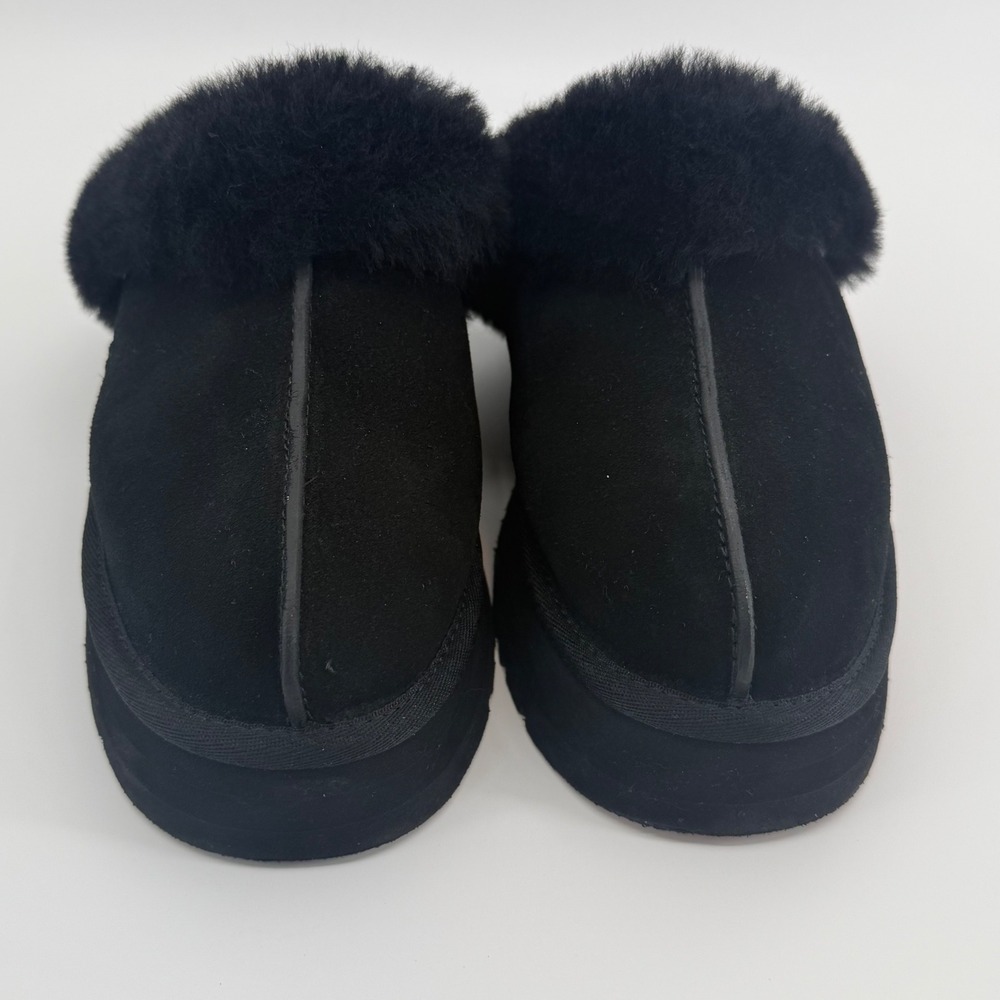 UGG Disquette Black Suede Platform Slippers 1122550 Womens Size 8